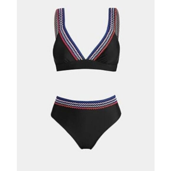 **CUPSHE** Women Bikini Set High Waist V Neck Crochet NWT Small - Picture 3 of 6